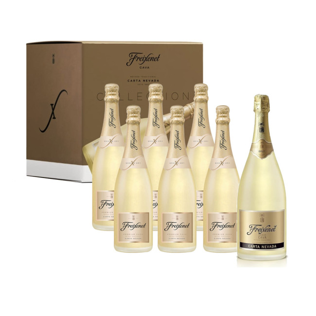 Kit Cava Freixenet Carta Nevada DemiSec - 6gfs 750ml + 1gf 1,5L
