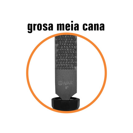 A06520 - Grosa - meia cana - 8" - cabo plástico 