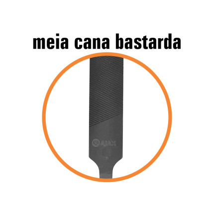 A06521 - Lima meia cana - bastarda - 8" 