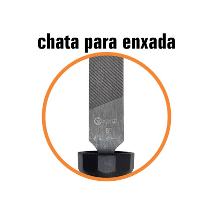 A06522 - Lima chata para enxada - 8" - com cabo plástico 