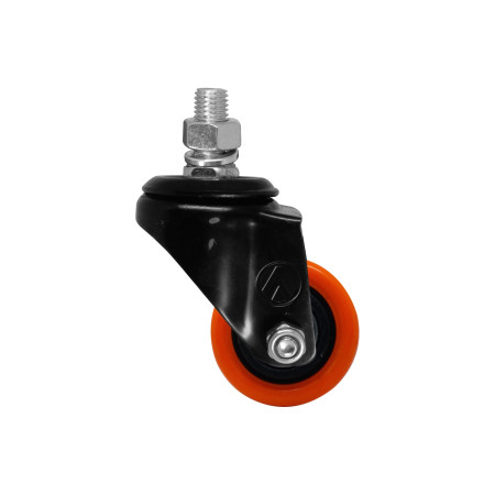A09110-GR - Rodízio de PVC laranja - 1.5/8" - giratório com rosca