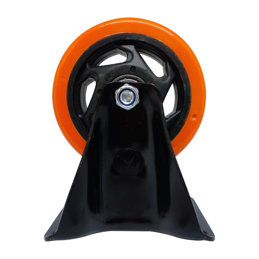 A09140-F - Rodízios de PVC laranja - 4" - fixo