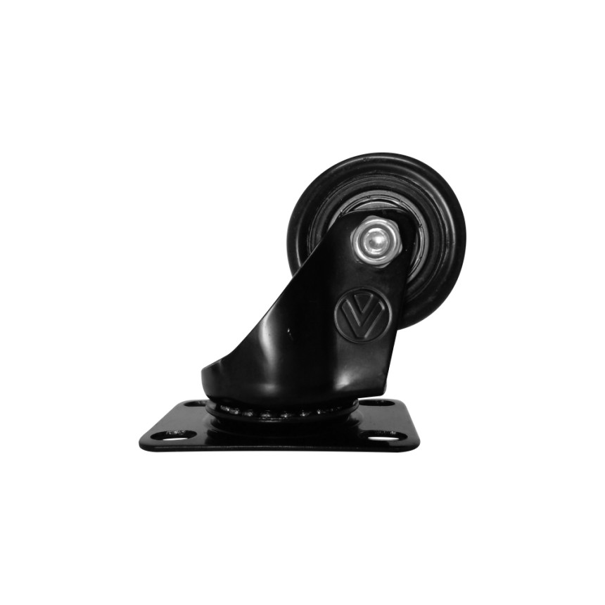 A09410-G - Rodízio de PVC preto - 1.5/8" - giratório