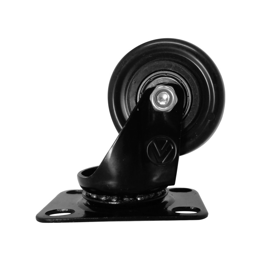 A09420-G - Rodízio de PVC preto - 2" - giratório