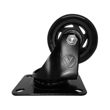 A09430-G - Rodízio de PVC preto - 3" - giratório
