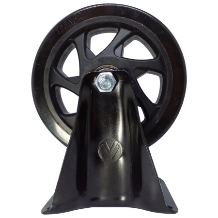 A09450-F - Rodízio de PVC preto - 5" - fixo