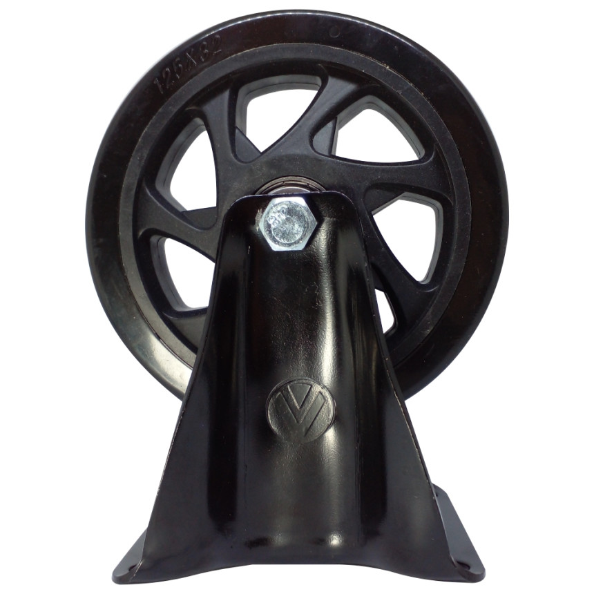 A09450-F - Rodízio de PVC preto - 5" - fixo