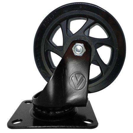 A09450-G - Rodízio de PVC preto - 5" - giratório