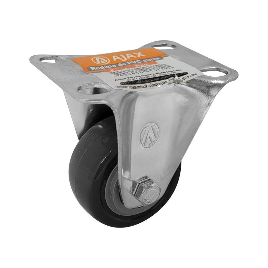 A09220-F - Rodízio de PVC cinza - 2" - fixo