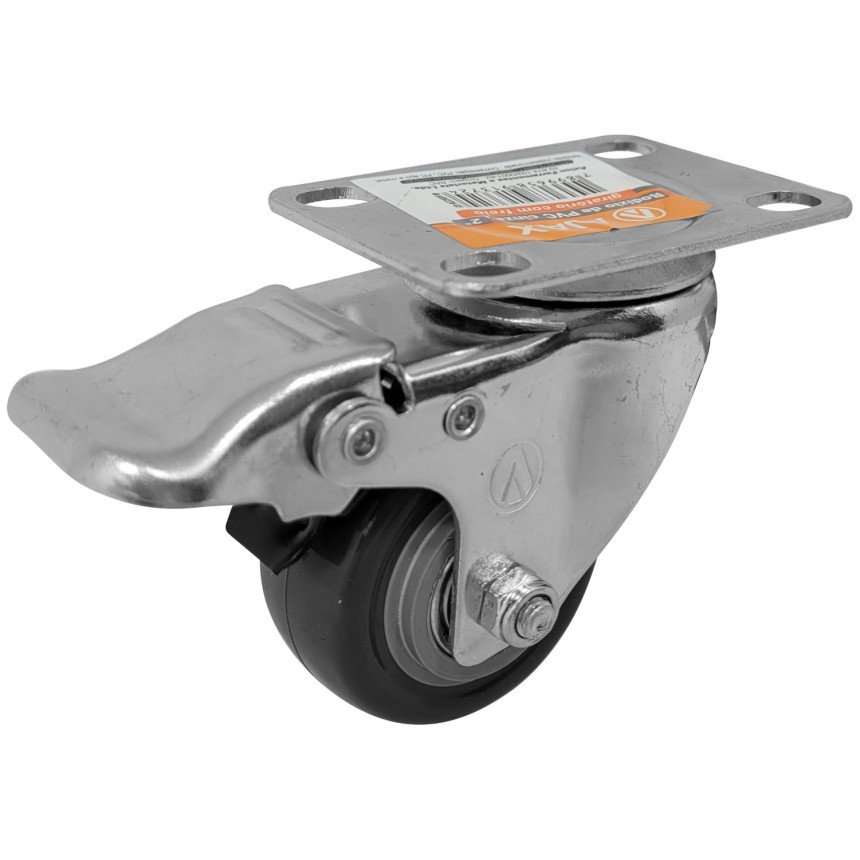 A09220-GF - Rodízio de PVC cinza - 2" - giratório com freio