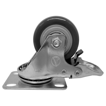A09220-GF - Rodízio de PVC cinza - 2" - giratório com freio