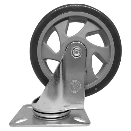 A09250-G - Rodízio de PVC cinza - 5" - giratório