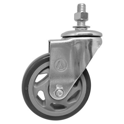 A09250-GR - Rodízio de PVC cinza - 5" - giratório com rosca