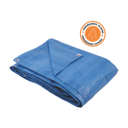 A08100 - Lona de polietileno - 14 X 12 m - azul - 70g/m² 