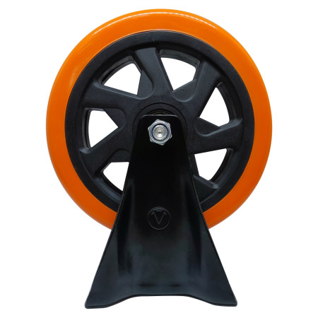 A09160-F - Rodízio de PVC laranja - 6" - fixo