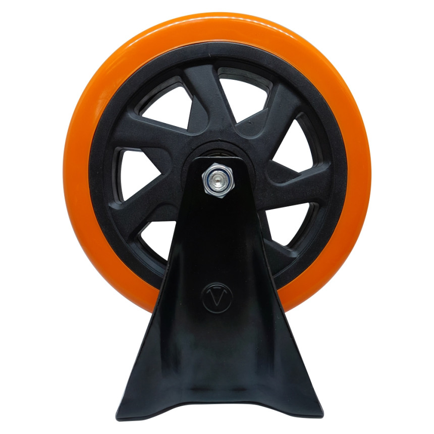 A09160-F - Rodízio de PVC laranja - 6" - fixo