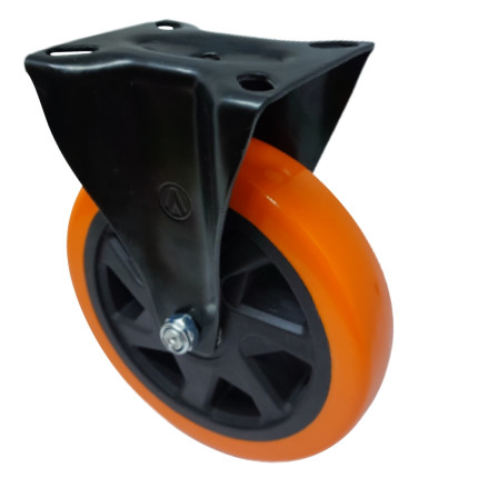 A09160-F - Rodízio de PVC laranja - 6" - fixo