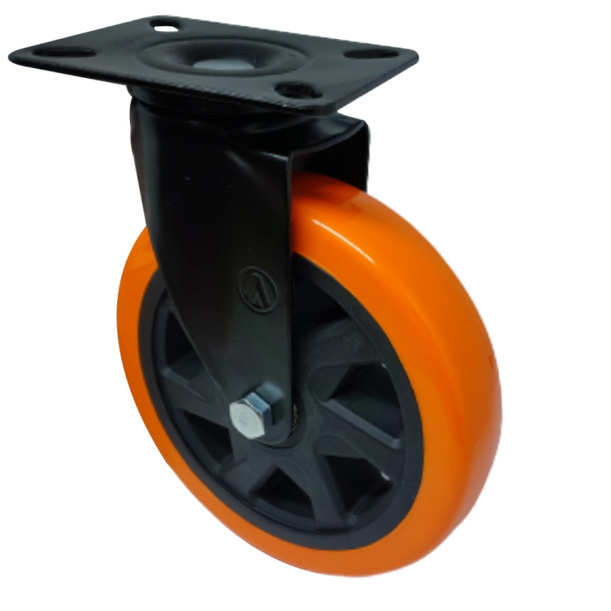 A09160-G - Rodízio de PVC laranja - 6" - giratório