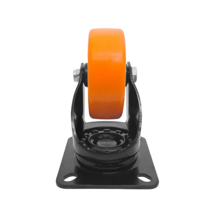 A09544-G - Rodízio de Poliuretano Injetado laranja - giratório - 4"