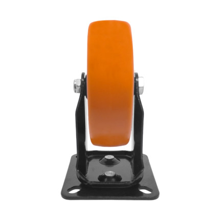 A09554-F - Rodízio de Poliuretano Injetado laranja - fixo - 5"