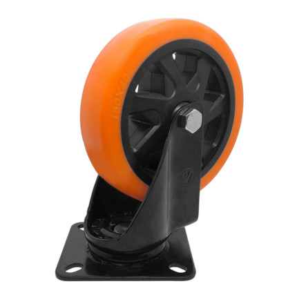 A09564-G - Rodízio de Poliuretano Injetado laranja - giratório - 6"