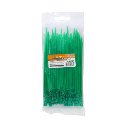 A11081 - Abraçadeira de nylon - 140x3,5 mm - verde