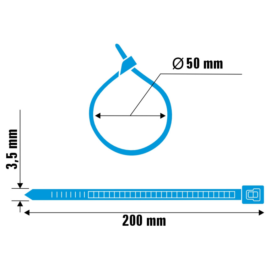 A11087 - Abraçadeira de nylon - 200x3,5 mm - azul
