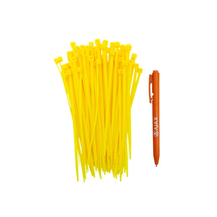 A11089 - Abraçadeira de nylon - 140x3,5 mm - amarela