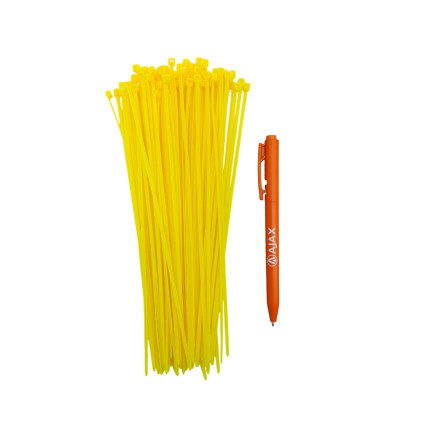 A11090 - Abraçadeira de nylon - 200x2,5 mm - amarela