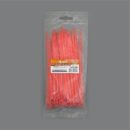 A11093 - Abraçadeira de nylon - 140x3,5 mm - vermelha