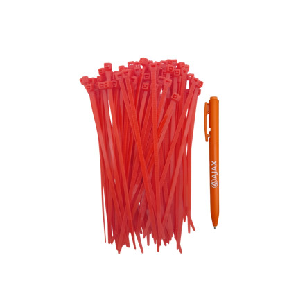 A11093 - Abraçadeira de nylon - 140x3,5 mm - vermelha