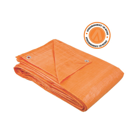 A08023 - Lona de polietileno - 3 X 3 m - laranja - 70 g/m²