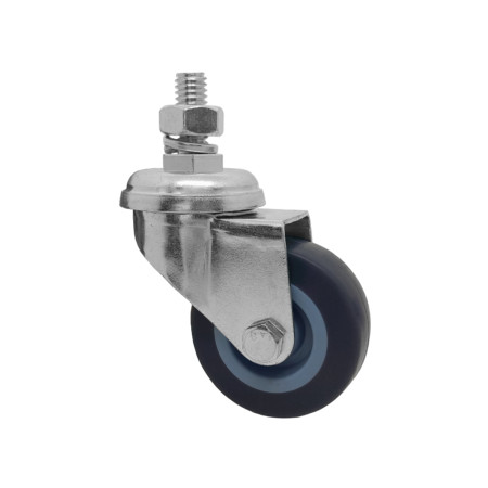 A09020-GR - Rodízio de borracha termoplástica - 2" - giratório com rosca