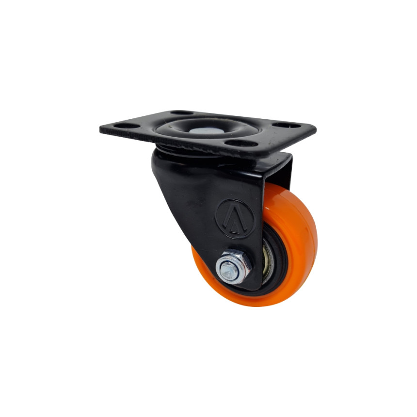 A09110-G - Rodízio de PVC laranja - 1.5/8" - giratório