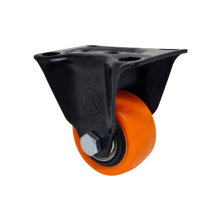 A09130-F - Rodízio de PVC laranja - 3" - fixo