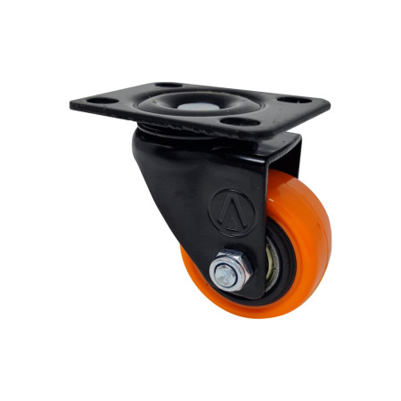 A09130-G - Rodízio de PVC laranja - 3" - giratório