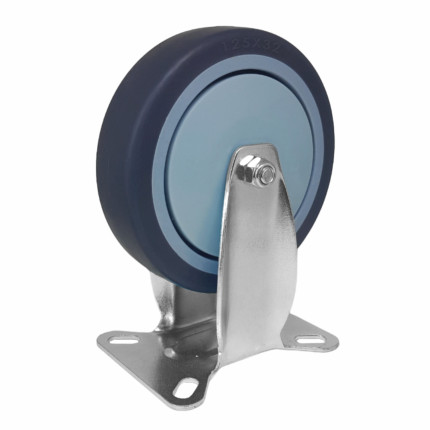 A09252-F - Rodízio de borracha termoplástica com rolamento - 5" - fixo