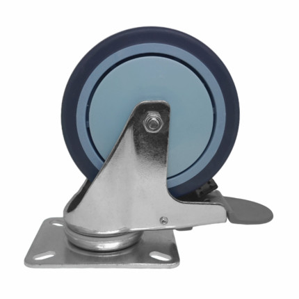 A09252-G - Rodízio de borracha termoplástica com rolamento - 5" - giratório