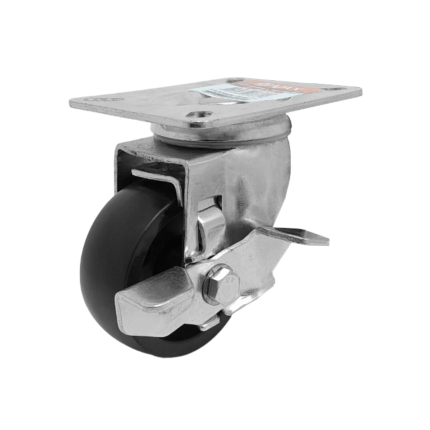A09632-GF - Rodízio de polipropileno - 3" - giratório com freio simples