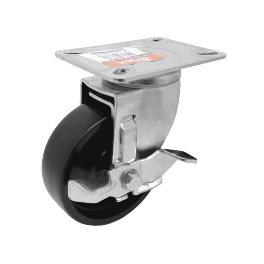 A09642-GF - Rodízio de polipropileno - 4" - giratório com freio simples
