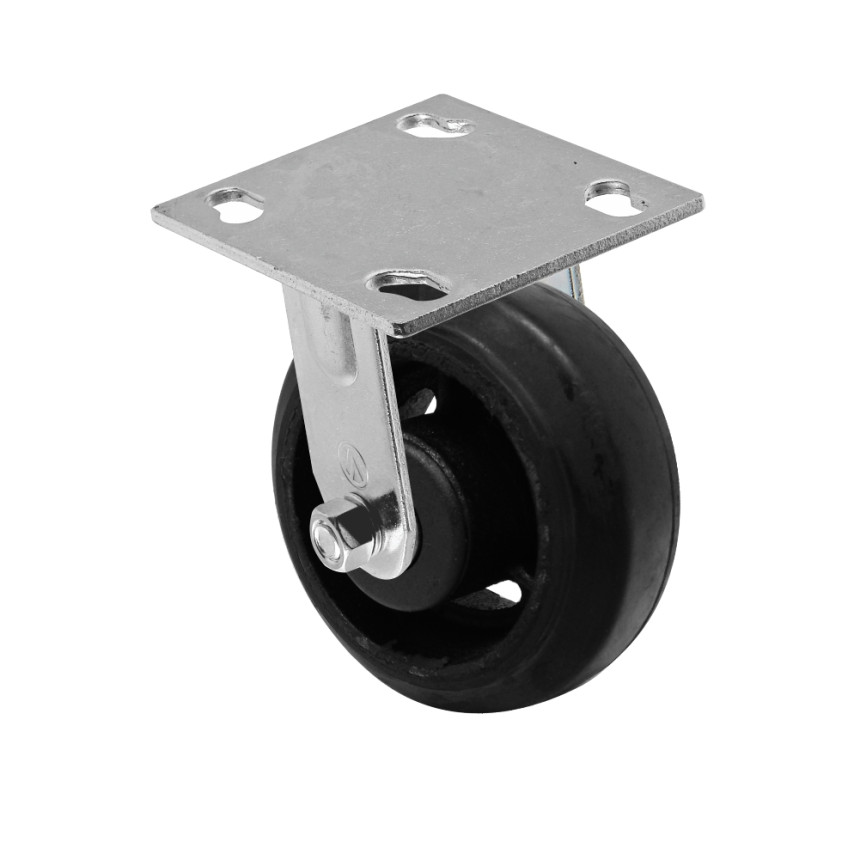 A09842-F - Rodízio de borracha moldada - 4" - fixo