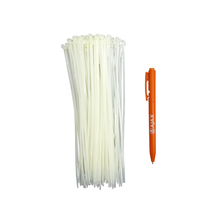 A11007 - Abraçadeira de nylon - 200 X 2,5 mm - branca