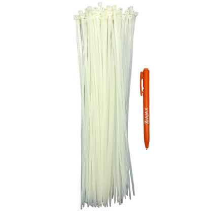 A11013 - Abraçadeira de nylon - 300 X 3,5 mm - branca