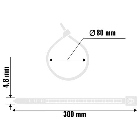 A11015 - Abraçadeira de nylon - 300 X 4,8 mm - branca