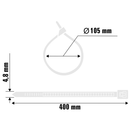 A11021 - Abraçadeira de nylon - 400 X 4,8 mm - branca
