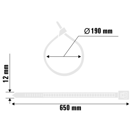 A11023 - Abraçadeira de nylon - 650 X 12 mm - branca