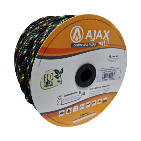 A33010 - Corda Eco preta/sortido 12 mm x 105 m - carretel