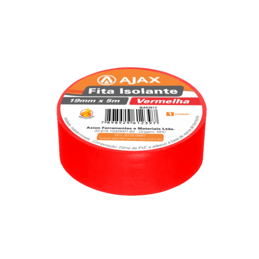 A03012 - Fita isolante vermelha - 5 metros