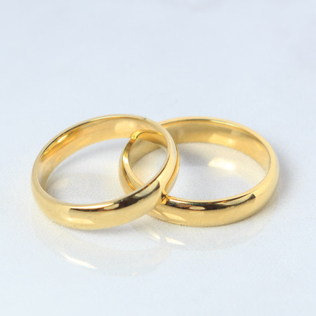 aliança em ouro amarelo modelo tradicional {unitário}