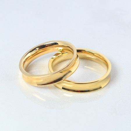 aliança côncava anatômica em ouro amarelo 18 kt {unitário}